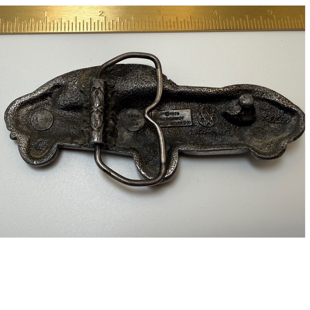 Bergamot Brass Works 1979 Corvette Stingray Pewter Belt Buckle Vintage USA - Picture 6 of 7